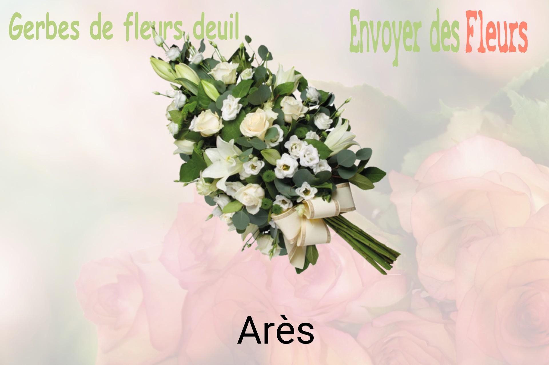 Gerbe de fleurs de deuil livrée à Arès